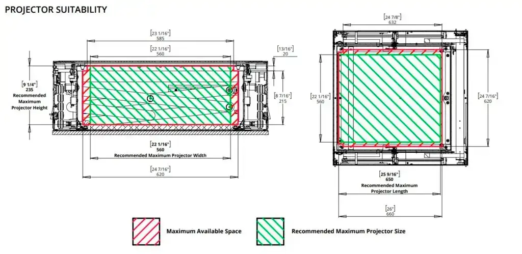 future automation pdr3-res projector lift dimensions picture