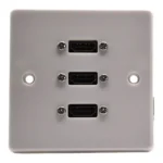 Single Gang Triple HDMI Wall Plate