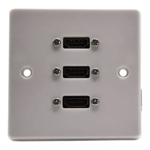 Single Gang Triple HDMI Wall Plate