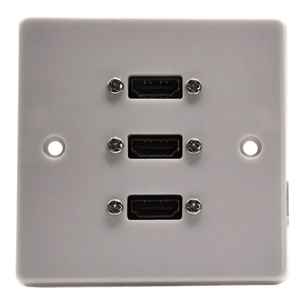 Single Gang Triple HDMI Wall Plate