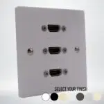 Single Gang Triple HDMI Wall Plate