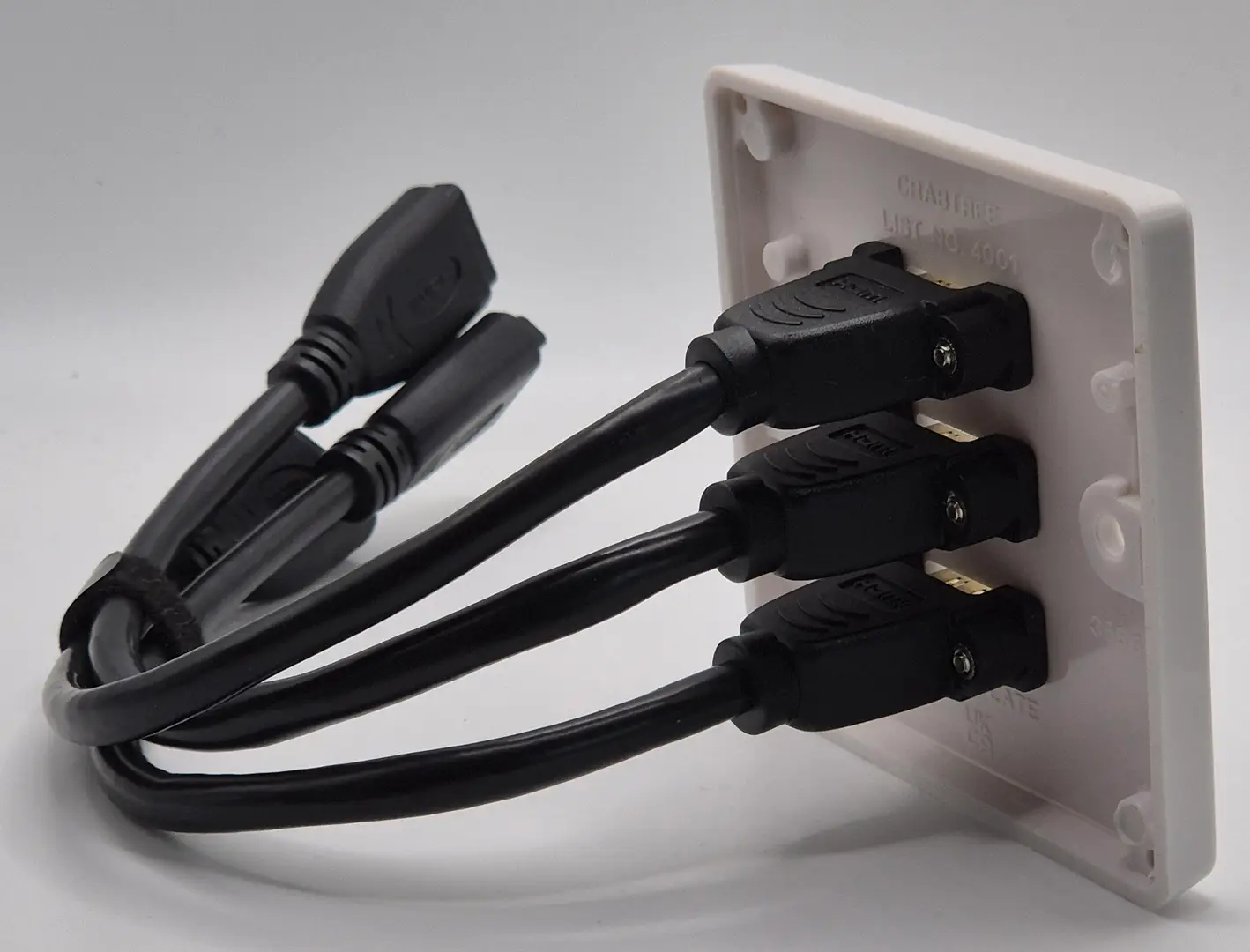 Single Gang Triple HDMI Wall Plate