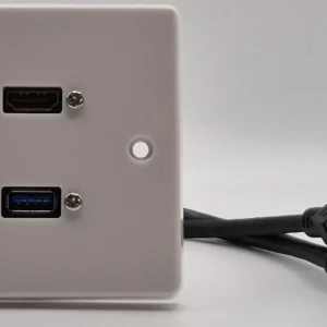 AV wall plate with hdmi and usb a connection sockets