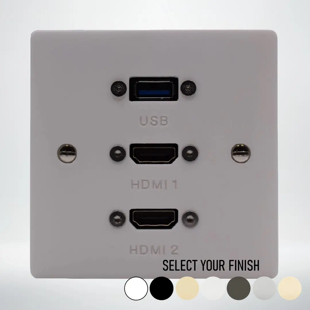 Single Gang Dual HDMI & USB Wall Plate Single Gang Dual HDMI & USB Wall Plate