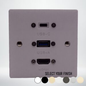 Single Gang HDMI, USB-A & USB-C Wall Plate Single Gang HDMI, USB-A & USB-C Wall Plate