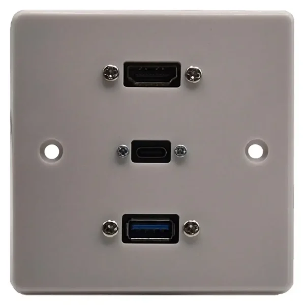 HDMI, USB-A & USB-C Wall Plate