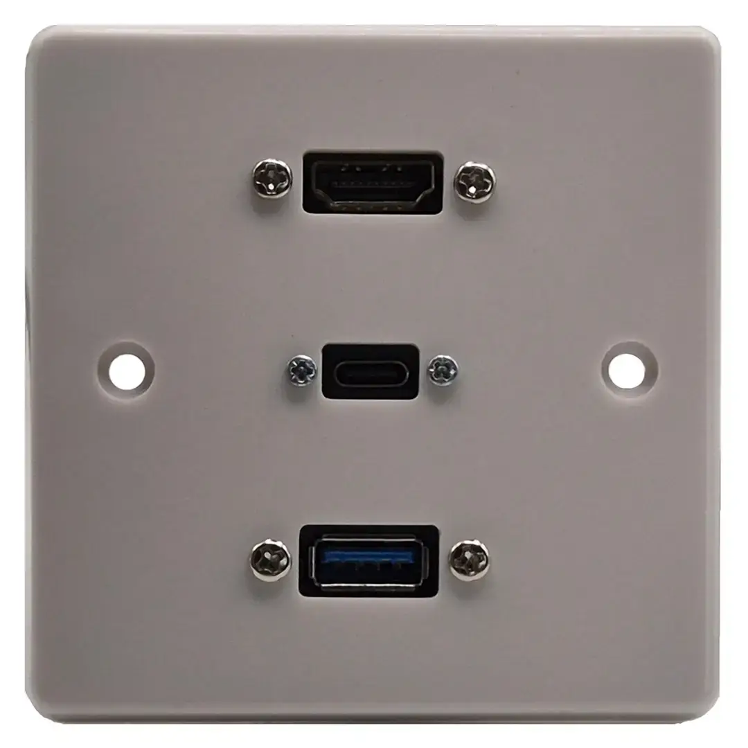 HDMI, USB-A & USB-C Wall Plate