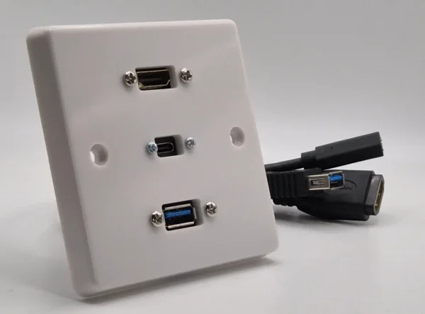 HDMI, USB-A & USB-C Wall Plate