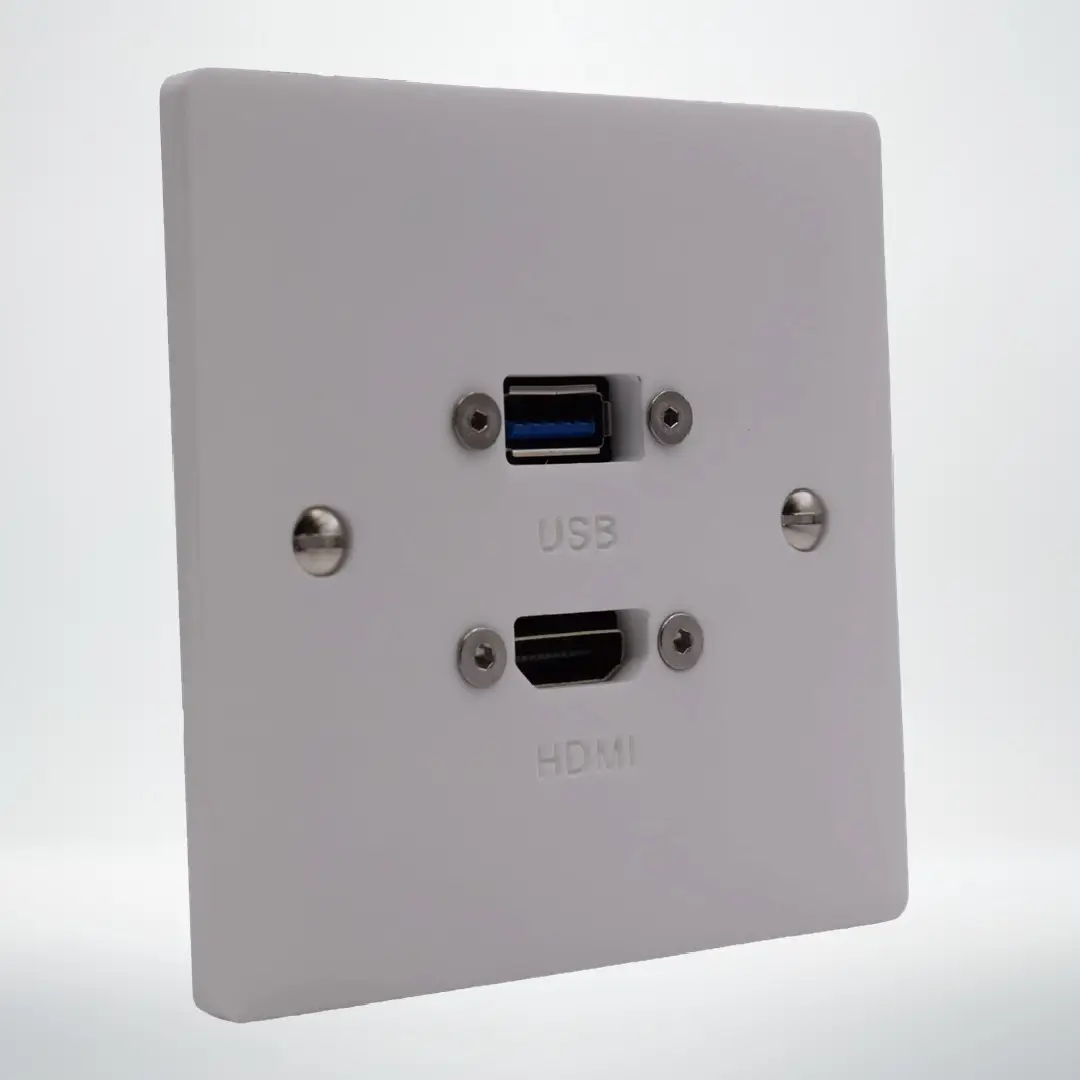 Single Gang HDMI & USB A Wall Plate Single Gang HDMI & USB A Wall Plate