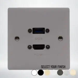 Single Gang HDMI & USB A Wall Plate Single Gang HDMI & USB A Wall Plate
