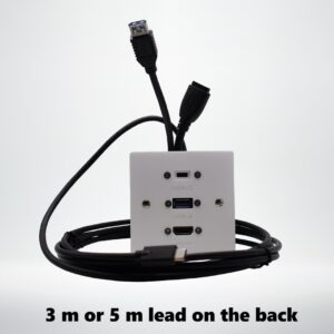 one hdmi with one USB-A and a USB-C connection plate