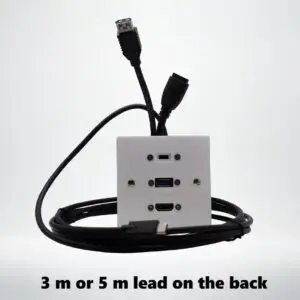 one hdmi with one USB-A and a USB-C connection plate