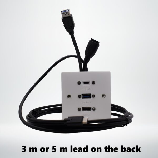 Single Gang HDMI, USB-A & USB-C Wall Plate