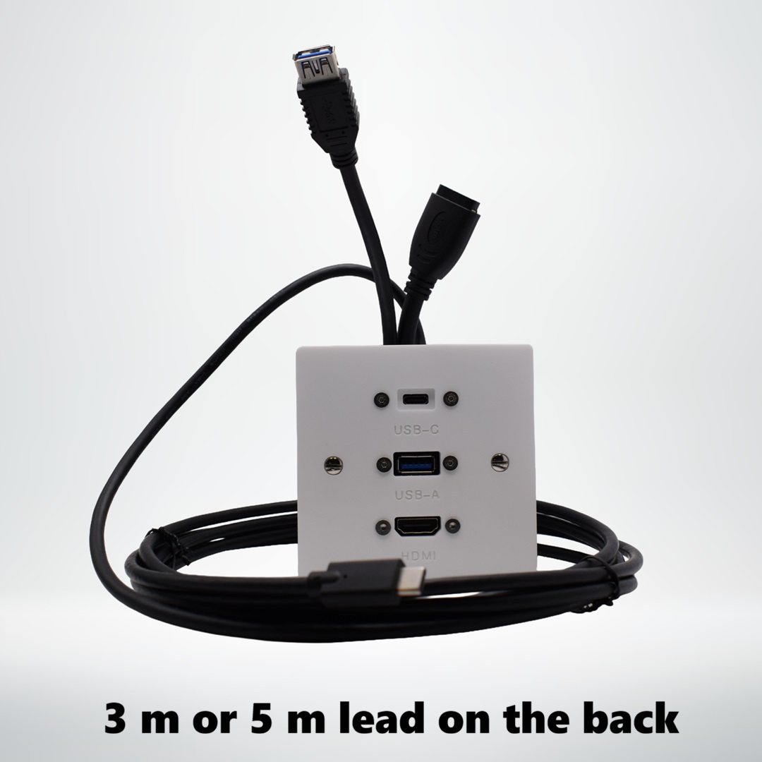 Single Gang HDMI, USB-A & USB-C Wall Plate Single Gang HDMI, USB-A & USB-C Wall Plate