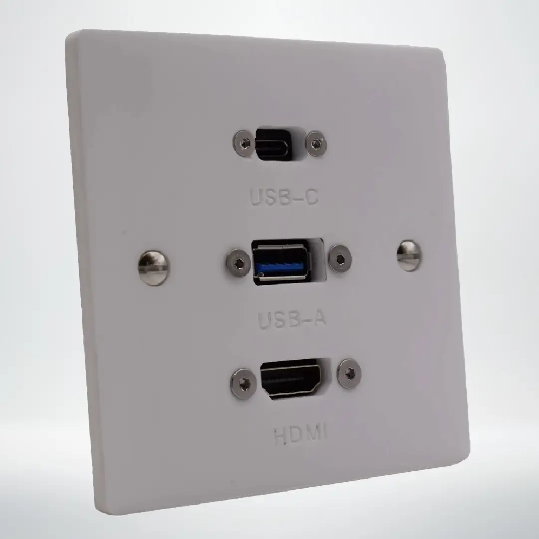 Single Gang HDMI, USB-A & USB-C Wall Plate Single Gang HDMI, USB-A & USB-C Wall Plate