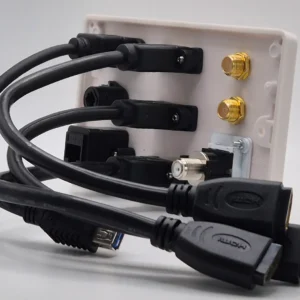 rear view of tv connection wall plate