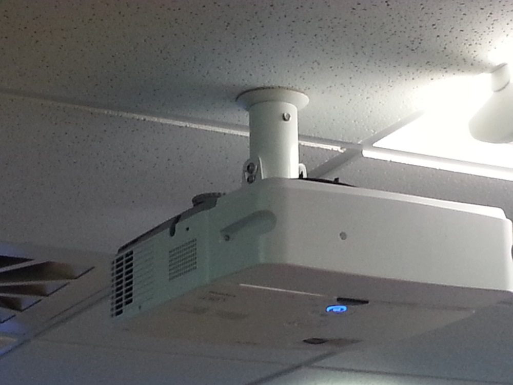 ceiling mounted projector installation 