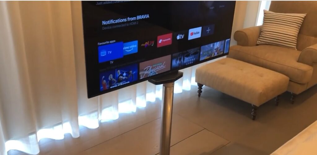 TV rising up out of the floor tv lift