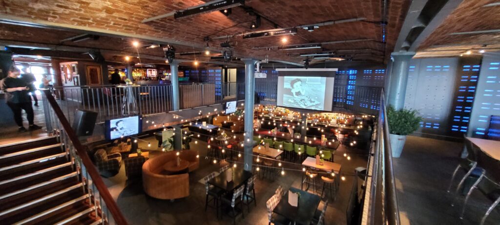 Restaurant Bar projector screen instalation