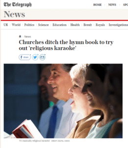 telegraph article about audio visual in churches