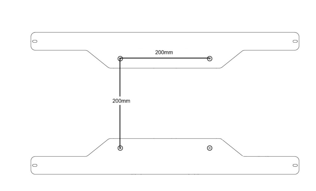 32" frame tv bracket adaptor plate technical drawing