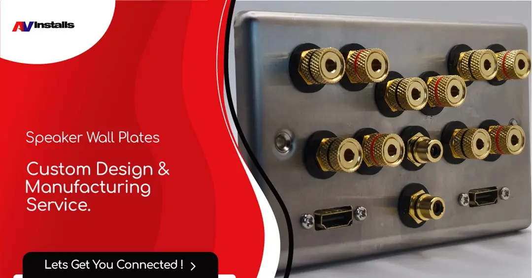 custom av plate with 5.2 speaker connection and two hdmi sockets