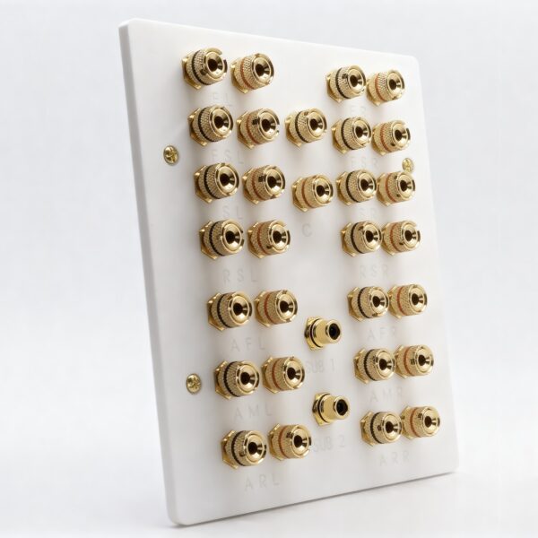 Four Gang Dolby Atmos 9.1.6 / 9.2.6 / 9.4.6 / 15.2 / 15.4 Speaker Wall Plate Four Gang Dolby Atmos 9.1.6 / 9.2.6 / 9.4.6 / 15.2 / 15.4 Speaker Wall Plate