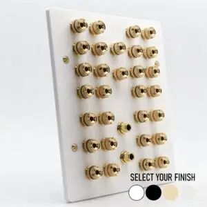 Four Gang Dolby Atmos 9.1.6 / 9.2.6 / 9.4.6 / 15.2 / 15.4 Speaker Wall Plate
