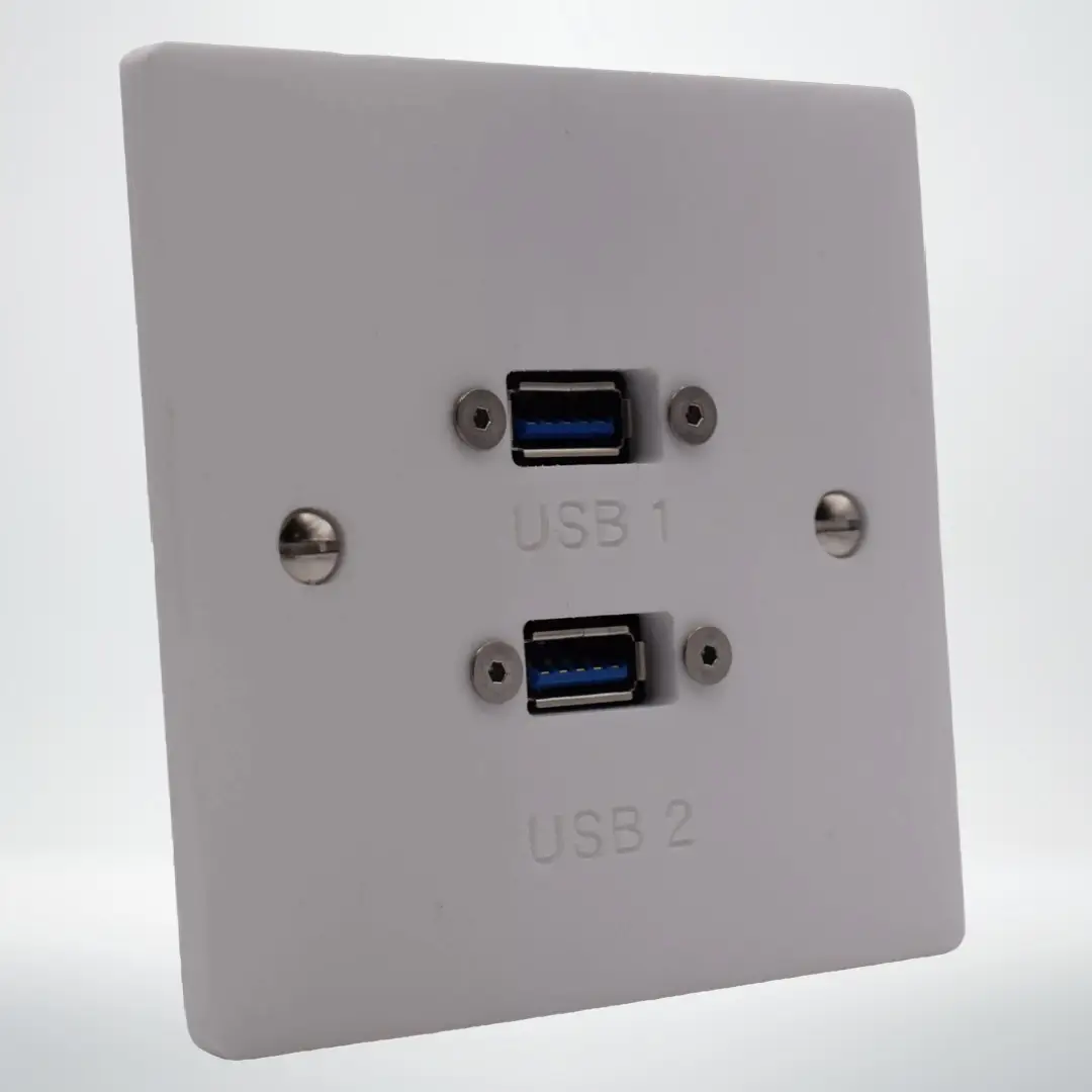 Single Gang Dual USB Connection Plate Single Gang Dual USB Connection Plate