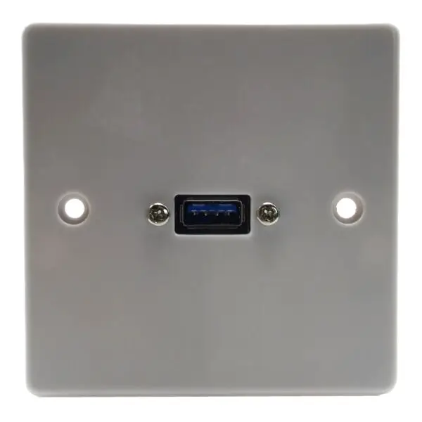 Single USB-A Wall Plate