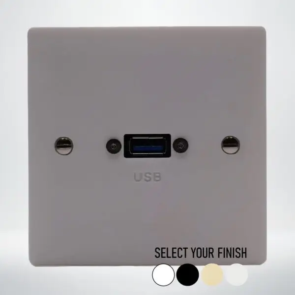 Single Gang USB-A Wall Plate