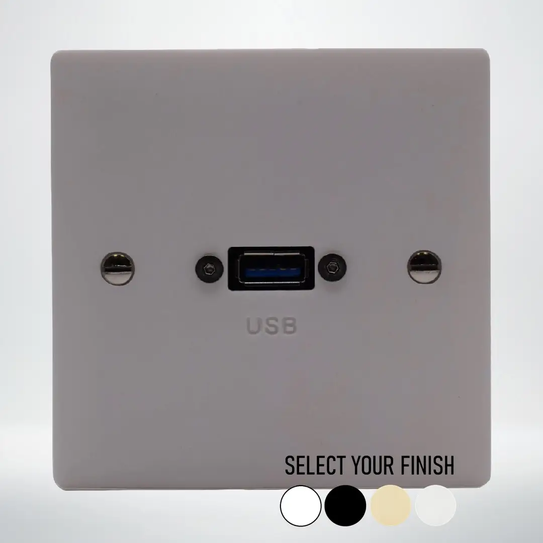 Single Gang USB-A Wall Plate