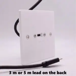 single gang wall plate with a usb-c 3.2 connection socket and lead