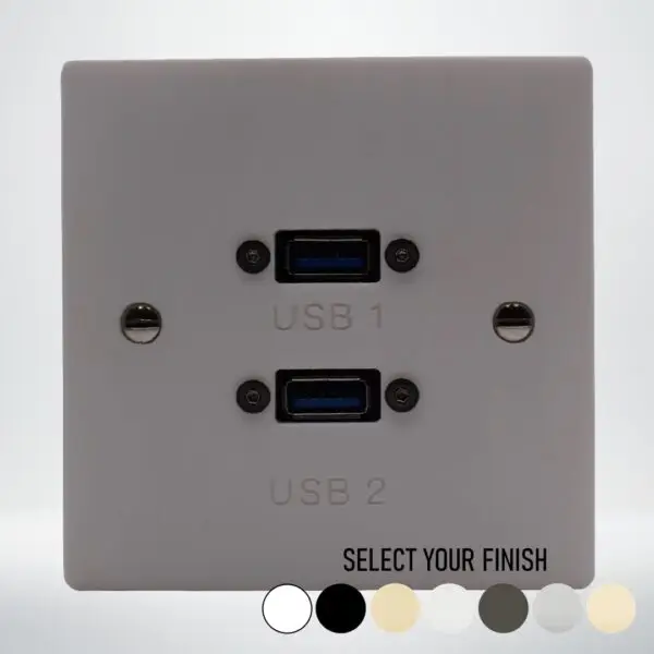 Single Gang Dual USB Connection Plate Single Gang Dual USB Connection Plate