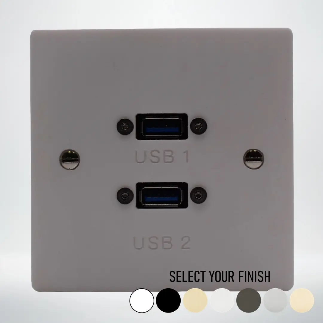 Single Gang Dual USB Connection Plate Single Gang Dual USB Connection Plate
