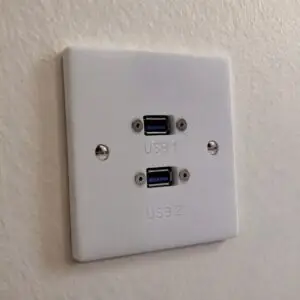 two usb-a sockets on wall plate