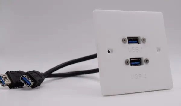 Single Gang Dual USB Connection Plate Single Gang Dual USB Connection Plate