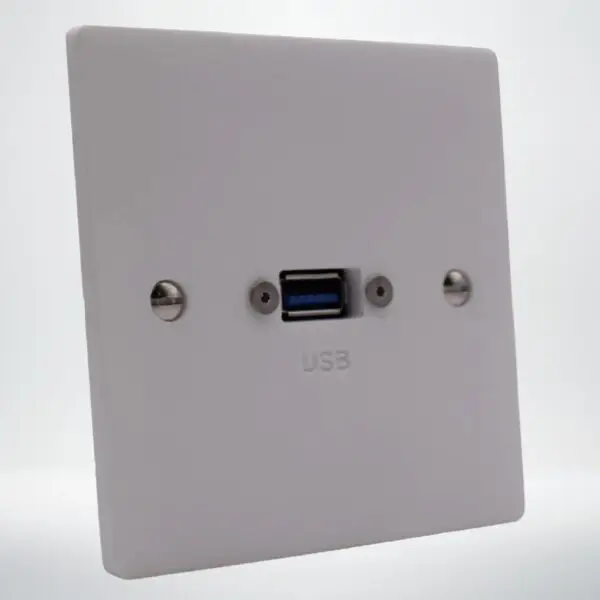 Single Gang USB-A Wall Plate