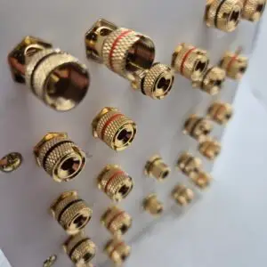 dolby atmos 7.2.4 speaker plate with banana connectors