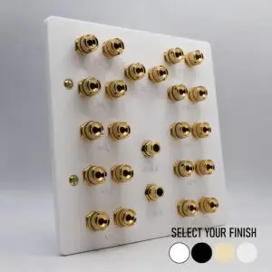 Four Gang Dolby Atmos 7.1.4 / 7.2.4 / 7.4.4 / 11.2 / 11.4 Speaker Plate Four Gang Dolby Atmos 7.1.4 / 7.2.4 / 7.4.4 / 11.2 / 11.4 Speaker Plate