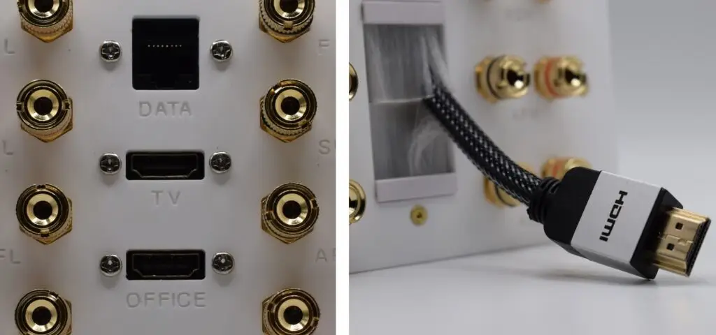 hdmi, cat6 and brushed cable outlet customisations