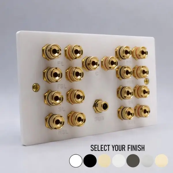 Double Gang Dolby 9.1 / 9.2 Speaker Wall Plate Double Gang Dolby 9.1 / 9.2 Speaker Wall Plate