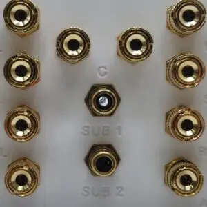 dolby atmos 7.1.2 and 7.2.2 banana socket wall plate