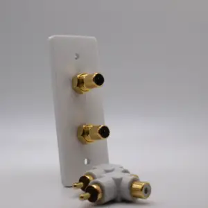 dual subwoofer wall plate with right angle RCA adaptors