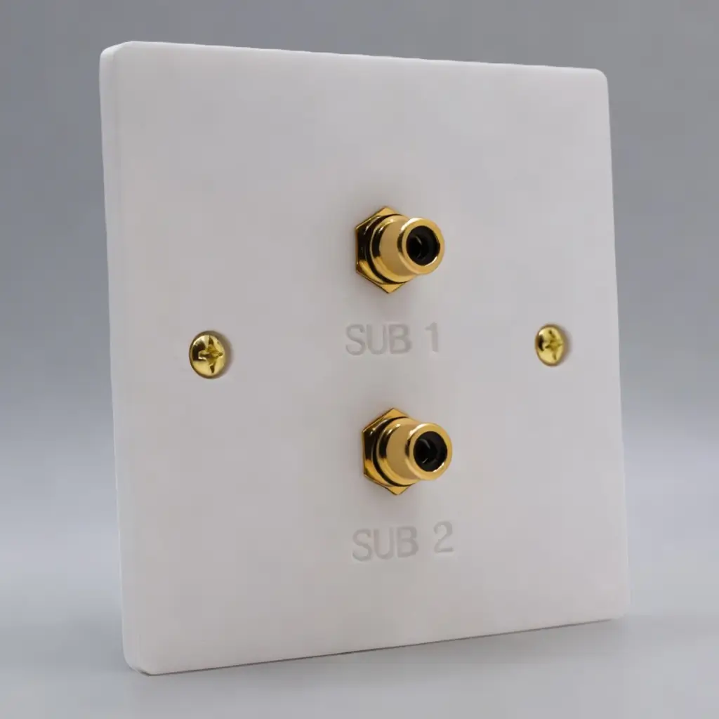 Single Gang Twin Subwoofer Connection Plate