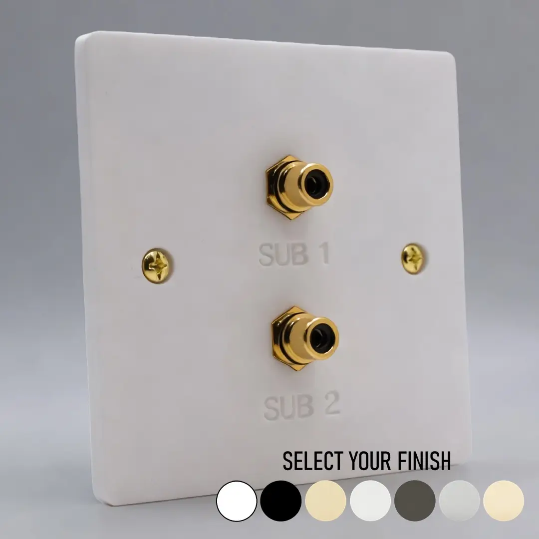 Single Gang Twin Subwoofer Connection Plate Single Gang Twin Subwoofer Connection Plate