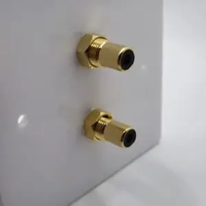 twin subwoofer wall plate with RCA sockets