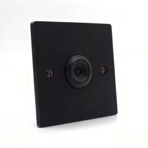 frosted matt black plastic low profile speaker wall plate