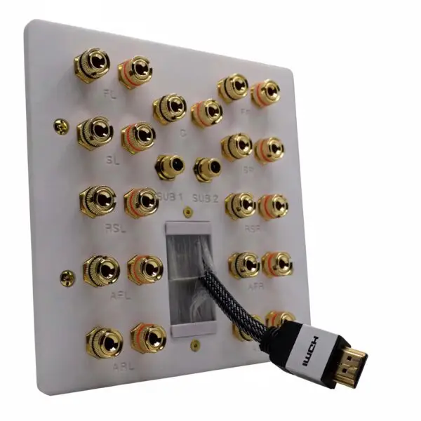7.2.4 Dolby Atmos speaker plate with a brushed cable outlet