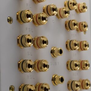 close up of 13.2 speaker wall plate